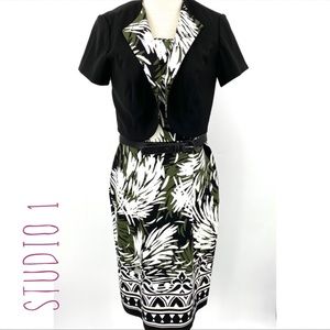 STUDIO I sleeveless dress with crop jacket size 8